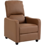 HOMCOM Fotoliu Relax Reclinabil Manual 155° cu Suport pentru Picioare, din Piele Ecologică PU, pentru Living și Dormitor, Maro închis