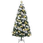 HOMCOM Albero di Natale 230 cm con 250 LED, 1136 rami, 8 modalità, palline e telecomando, Verde