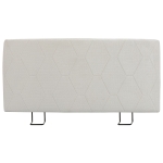 HOMCOM Tête de lit 160 cm à hauteur réglable en chenille, motif losanges et structure métallique, blanc