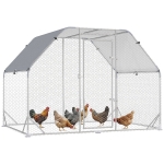 PawHut Walk in Chicken Run Chicken Coop Hen House Outdoor with Roof for 4-6 Chickens, 280 x 190 x 195cm