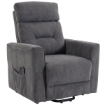 HOMCOM Relaxsessel mit elektrischer Aufstehhilfe, Massage & Wärme, Chenille-Sessel mit Federkern, Dunkelgrau