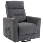 HOMCOM Poltrona Relax com Apoio Elétrico para Levantar Massagem Aquecimento Poltrona Chenille com Molas Cinza Escuro