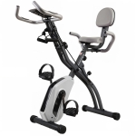SPORTNOW 4-In-1 Folding Exercise Bike with Resistance Bands, Bluetooth App, 8-Level Magnetic Resistance, LCD Display, Grey