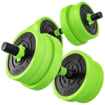 SPORTNOW Set Pesi da Palestra 4 in 1 da 20kg, Convertibile in Kettlebell, 2 Manubri, Bilanciere e Supporto Flessioni, Verde