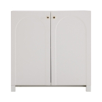 Modern Wooden Buffet Sideboard Storage Cabinet with 2 Doors, Freestanding Kitchen Cupboard with Adjustable Shelf, 80L x 40W x 80H cm, White