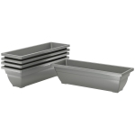Outsunny 5er-Set Blumentöpfe, Pflanzengefäße aus Kunststoff für Terrasse, Garten, Balkon, 59 x 21 x 16 cm, Grau