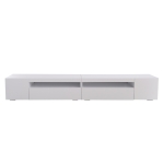 Modern TV Unit with Adjustable LED and USB, Spacious Storage Cabinet for Living Room, 240L x 38.5W x 35.5H cm, White