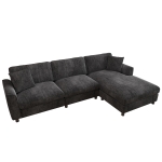 Modern L-Shaped Sectional Sofa with Reversible Chaise Lounge, Modular Corner Couch with Extra‑Wide Chaise Seat, 256L x 137W x 79H cm, Gray