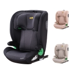 Safe Highback Car Booster Seat with 10-Position Adjustable Headrest, Portable Travel Booster Chair with i-Size R129 Protection, 44L x 46W x 80H cm, Black