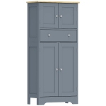 HOMCOM Kitchen Cupboard, Modern Freestanding Kitchen Storage Cabinet with Doors and Shelves, Grey Blue