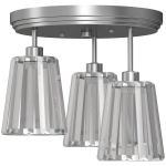 HOMCOM 3-Light Crystal Glass Ceiling Light, 40W, 3 E27 Sockets, Dual Mounting, Bulb Not Included, Silver