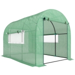 Outsunny Solar de Grădină Tip Tunel, 3x2x2 m, Oțel și PE Anti-UV, Verde