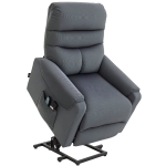 HOMCOM Poltrona Reclinabile Massaggiante con Telecomando, in Poliestere e Metallo, 79x97x103 cm, Grigio