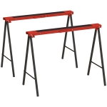 DURHAND 2er-Set Arbeitsbock, Handwerks-Ständer, bis zu 250 kg belastbar, Metall, Rot