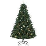HOMCOM Kerstboom met 550 warmwitte leds, 1494 takpunten, brandvertragend, kunststof/metaal, 180 x 112 cm, groen