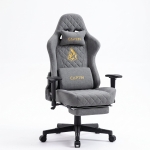 Ergonomischer Gaming-Stuhl, vollgepolstert, atmungsaktiv, knitterfest und langlebig, 70x70x131 cm, Grau
