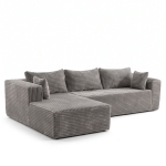 Modulares L‑Ecksofa mit Chaiselongue, platzsparendes, minimalistisches Design, tiefes Sitzgefühl, 279x179x83 cm, Grau