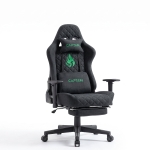 Ergonomischer Gaming-Stuhl, vollgepolstert, atmungsaktiv, knitterfest und langlebig, 70x70x131 cm, Schwarz