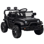 AIYAPLAY 12V Electric Car for Kids with Remote, Dual Motors, Rear Suspension, Soft Start, Music, Lights for 3-8 Years, Black