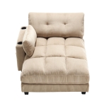 Palm-Sessel mit austauschbaren linken und rechten Armlehnen, drei Becherhaltern und einer Seitentasche, USB-Anschlüssen an den Seitenlehnen, 140L x 112B x 81H, Khaki