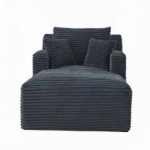 Moderner Cord-Loungesessel, bequemes Schlafsofa/Liegestuhl, geeignet für Wohnzimmer und Büro, 100L x 166B x 72H cm,Dunkelgrau