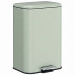 HOMCOM 20 L Kitchen Pedal Bin, Metal Rubbish Bin with Removable Inner Bucket, Soft-Close & Stay-Open Lid, Light Green