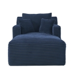 Moderner Cord-Loungesessel, bequemes Schlafsofa/Liegestuhl, geeignet für Wohnzimmer und Büro, 100L x 166B x 72H cm, Blau