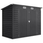 Outsunny 3.7 x 7.9ft Galvanised Steel Shed with Latched Door and Padlock Garden Storage Shed - Grey