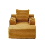 Knochenloses Cordsofa, bequemes Schlafsofa / unzusammengebauter Liegestuhl, Liegestuhl für Wohnzimmer und Büro, 81L x 117B x 50H cm, Gelb