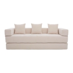 Modulares Chenille-Block-Sofa, frei kombinierbar, mit Seitentaschen zur Verstauung und rutschfestem Fahrgestell, Maße 198L x 79B x 60H cm, Beige