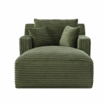 Moderner Cord-Loungesessel, bequemes Schlafsofa/Liegestuhl, geeignet für Wohnzimmer und Büro, 100L x 166B x 72H cm,Grün