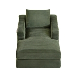 Knochenloses Cord-Freizeitsofa, doppellagiges Design, kann in ein Bett gefaltet werden, 100L x 160B x 64H cm, Grün