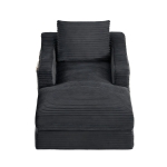 Knochenloses Cord-Freizeitsofa, doppellagiges Design, kann in ein Bett gefaltet werden, 100L x 160B x 64H cm, Dunkelgrau