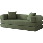 Tatami Style Boneless Sofa Combination Seat, umwandelbar zu einem Bett, geeignet für Wohnzimmer und Schlafzimmer, 195L x 89B x 59H cm, Grün