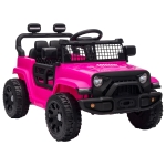 AIYAPLAY 12V Electric Car for Kids with Remote, Dual Motors, Rear Suspension, Soft Start, Music, Lights for 3-8 Years, Pink