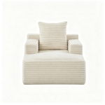 Knochenloses Cordsofa, bequemes Schlafsofa / unzusammengebauter Liegestuhl, Liegestuhl für Wohnzimmer und Büro, 81L x 117B x 50H cm, Beige