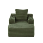 Knochenloses Cordsofa, bequemes Schlafsofa / unzusammengebauter Liegestuhl, Liegestuhl für Wohnzimmer und Büro, 81L x 117B x 50H cm, Grün