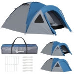 Outsunny Tente de camping familiale 3 personnes tente dôme étanche légère, ventilée facile à monter double porte et