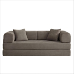 Knochenloses modulares Sofa, umbaubar in ein Bett, umfasst 2 Polster und einen Stahlrahmen, 204L x 97B x 65H cm,Taupe