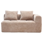 Bequemes Doppelsofa mit Kissen, Seitentaschen für Fernbedienung und Handy, 158X90X60 cm, Khaki