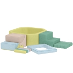 AIYAPLAY Parcours motricité bébé module motricité bébé avec piscine à balles housse lavable 160 x 137,5 x 30 cm multicolore