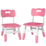 AIYAPLAY 2 PCS Kids Desk Chairs, 3 Level Height Adjustable Children's Chairs with Backrest for 1.5-8 Years, Max Load 50KG, Pink