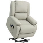 HOMCOM Sillón Levanta Personas Eléctrico con 8 Punto de Masaje Función Calentamiento 2 Controles Remotos y Bolsillo Gris Claro