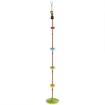 AIYAPLAY Corde d'escalade Balancoire 1,9 m, Balançoire Disque pour Enfants avec Plateforme, Sangle et Mousqueton, Vert