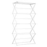 HOMCOM Wäscheständer faltbar 8-stufiger Trockengestell Turmtrockner Turmwäscheständer Trockenständer Metall Kunststoff Weiß 74 x 35 x 144 cm