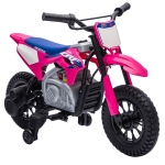 AIYAPLAY Moto Elettrica per Bambini 3+ Anni Licenza Honda CRF 450R, 12V Batteria al Litio, con Sospensioni, Rosa