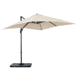 Outsunny Ombrellone da Giardino con Angolazione Regolabile su 5 Livelli e a 360°, 2.5x2.5 m, color Crema