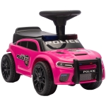 AIYAPLAY Coche Correpasillos de Policía para Niños de 18-36 Meses con Luz Música y Espacio de Almacenaje 65x29,5x36 cm Rosa