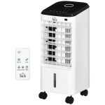 HOMCOM Min-Klimaatregelaar Airconditioner Ruimte Airconditioner, 3 Modi, Timerfunctie, 24,5 cm x 27 cm x 60 cm, Crèmewit + Zwart
