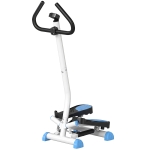 HOMCOM Máquina de Step Stepper Fitness em Casa com Tela LCD Alça e Pedais Antiderrapantes para Ginásio 55x44x108 cm Azul e Branco
